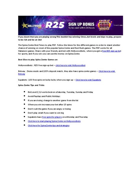 spina zonke supabets|Spina Zonke Best Times to Play PDF Download .